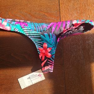 Doll Swimwear black tropical Brazilian thong NWT
